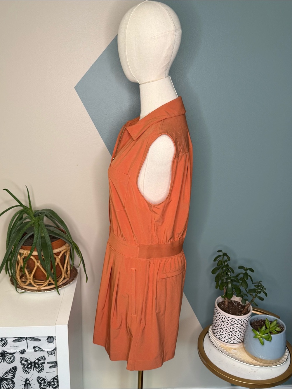 Athleta Terracotta Zip Front Romper Golf Travel Tennis Size 10 - Picture 4 of 15